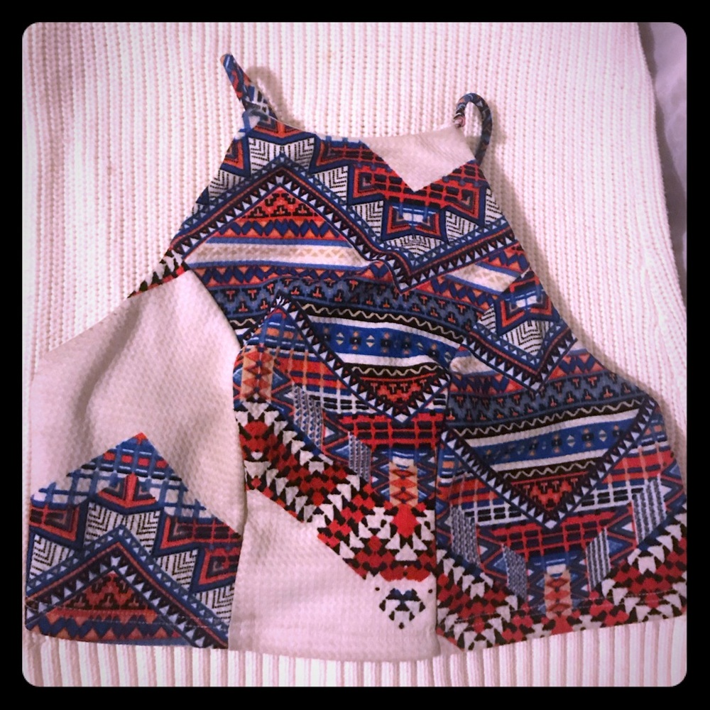Colorful open backed crop top